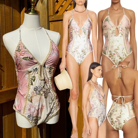 Zimmermann Other - 🆕 ZIMMERMANN 🧿 NWT Waverly Keyhole Crochet One Piece Swimsuit, Pink - Sz 3 - 8